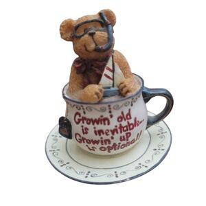 Scuba Teabearie Bear in scuba gear in a teacup figurine 2003